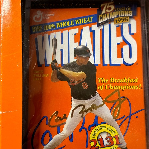 VTG Wheaties 75th Collectibles CAL RIPKEN JR 24k Gold Signature Mini Box w/COA - Picture 3 of 7